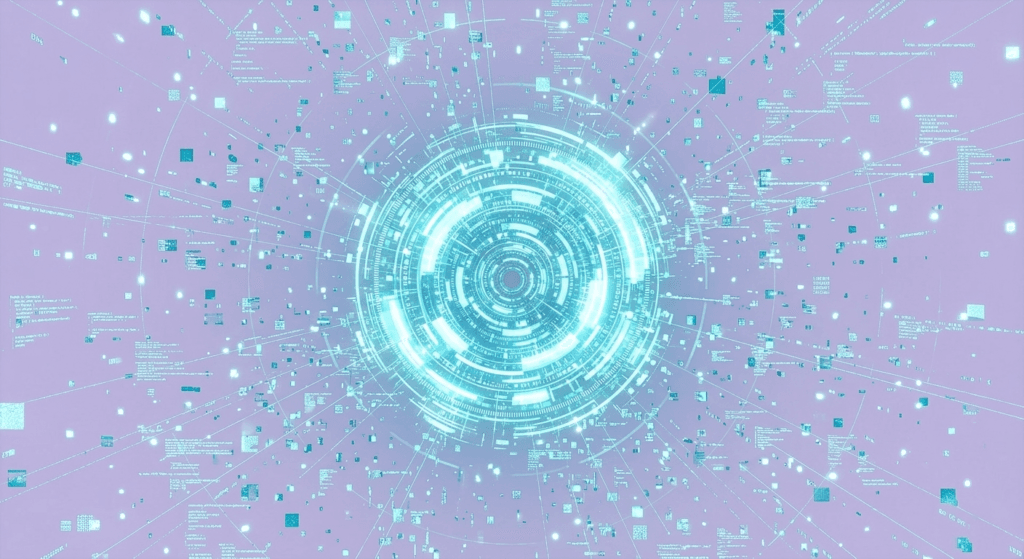 Abstract illustration of AI data network representing hidden computational costs