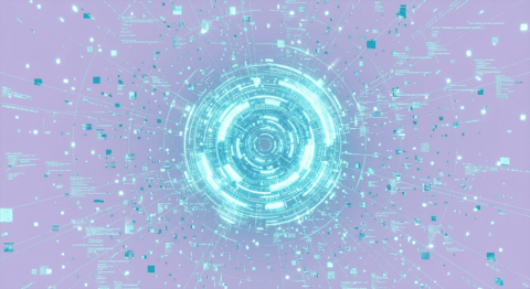Abstract illustration of AI data network representing hidden computational costs